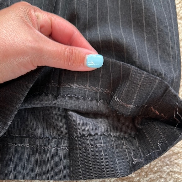 Oscar De La Renta Mens 100% Wool Pleated Pinstripe Cuffed Dress Pants 36W Grey - Picture 10 of 12